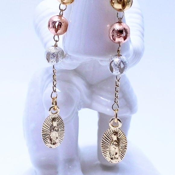 Tri Color Dangle Earrings